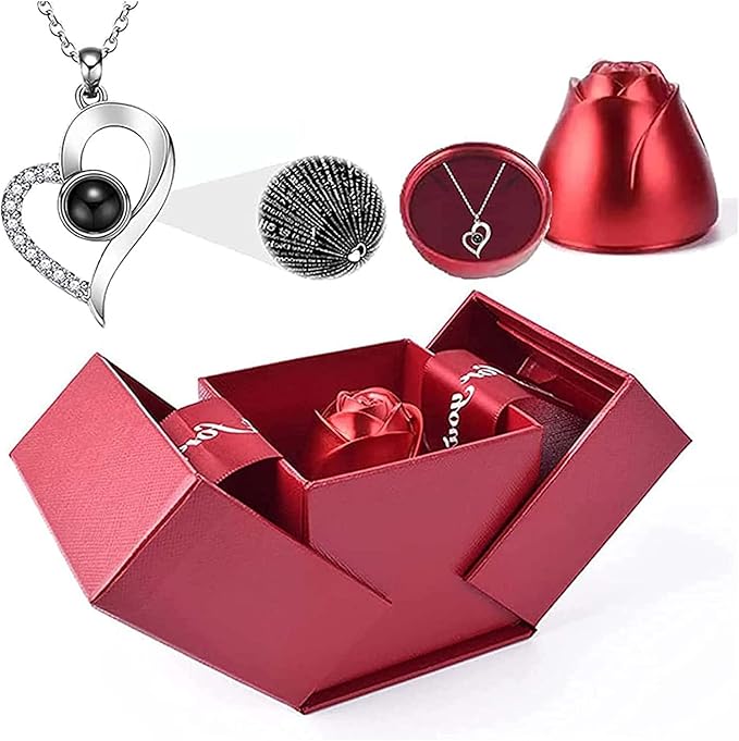 Rosa Eterna Con Collar De 100 Idiomas