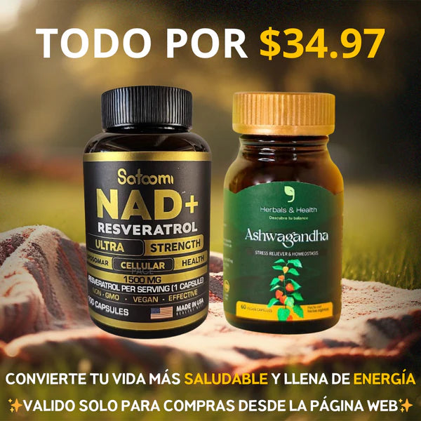 Combo Premium Nad & Resverastrol + Ashwaganda