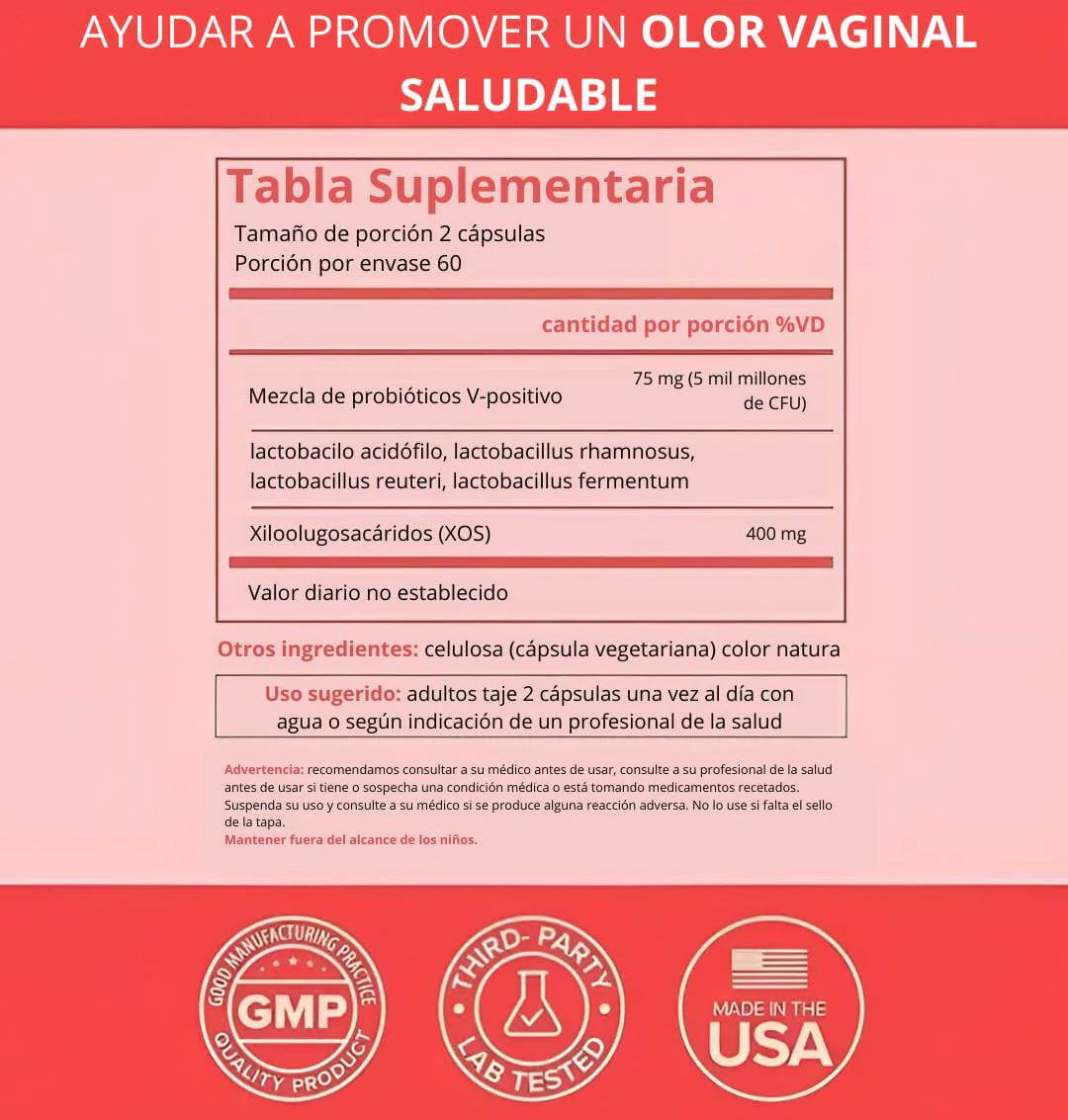 URO Probióticos Vaginales Americanas 60 Capsulas.